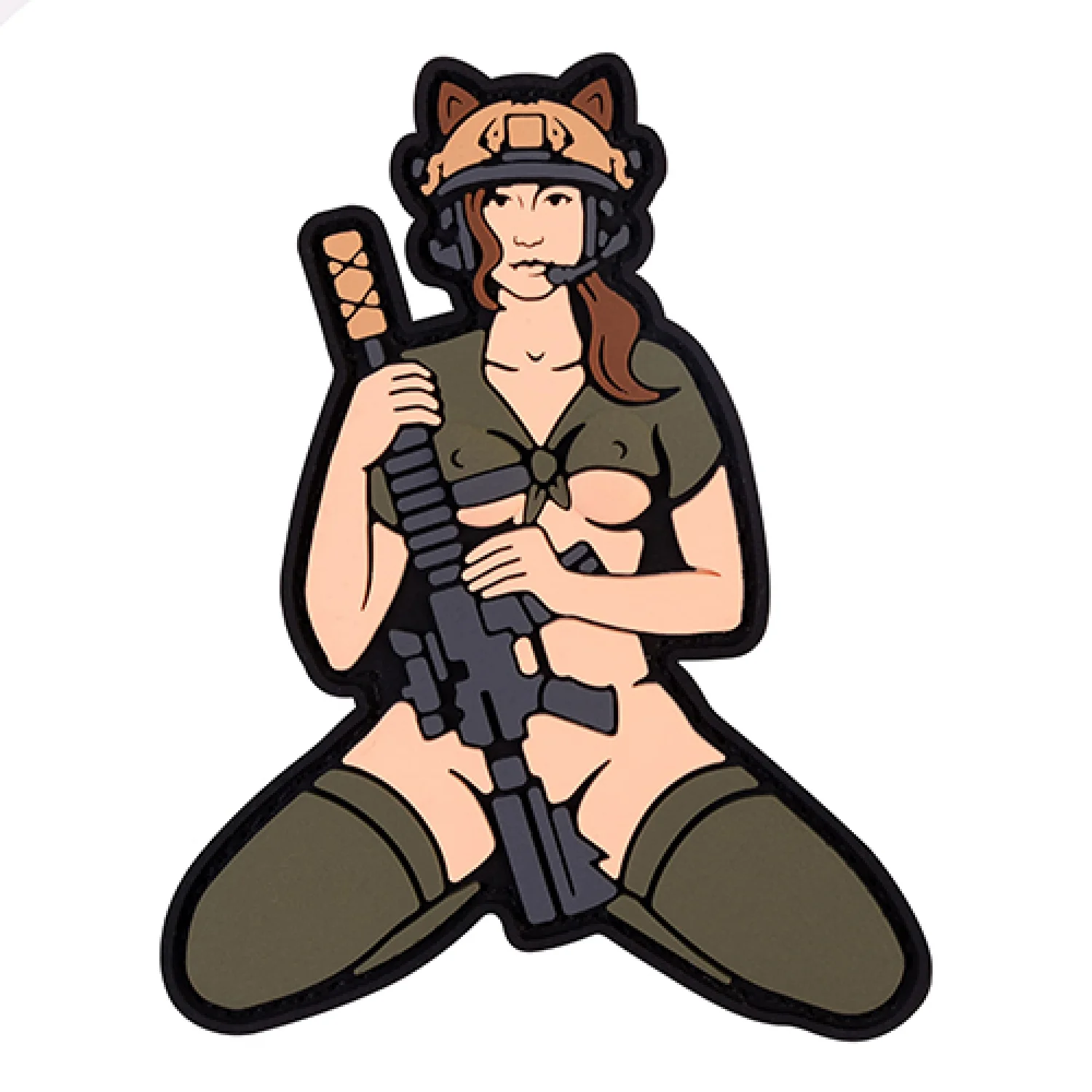 Патч/Шеврон Дівчина-кішка (шатенка)