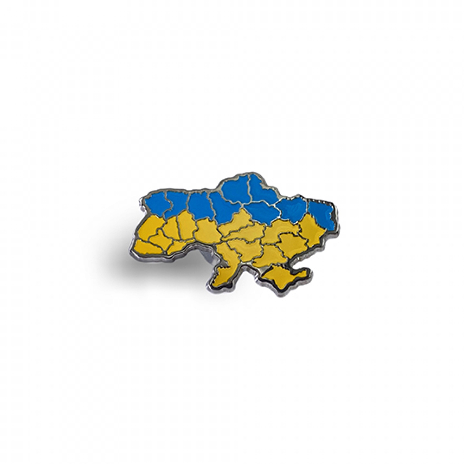 Значок мапа України Жовто-блакитна (нікель)