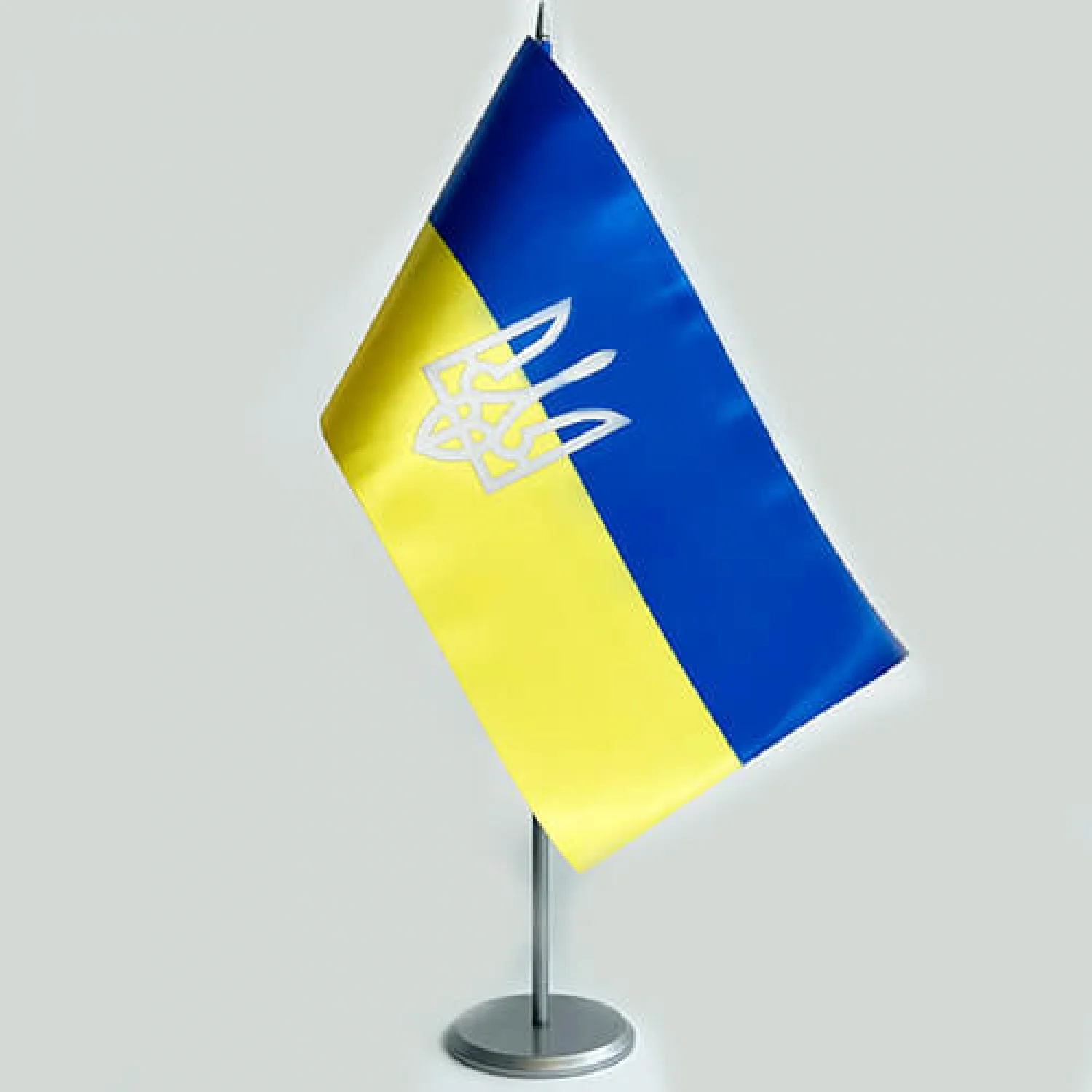 Набір Тримач + Прапорець з Гербом (срібло матове)