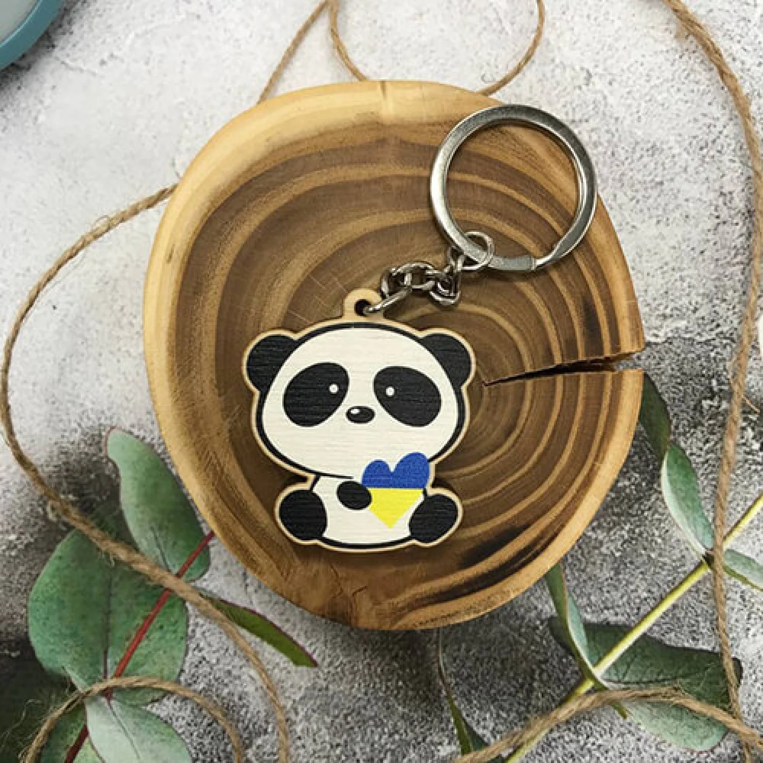 Брелок Панда з серцем України
