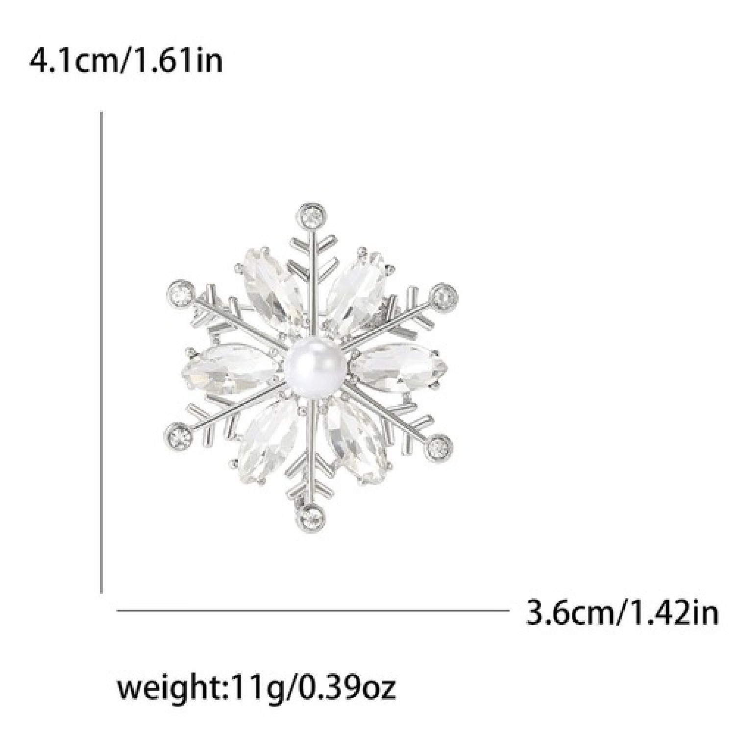 Брош Сніжинка новорічна #14