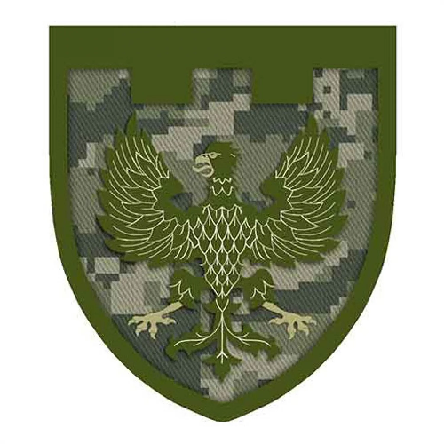 Нашивка ТрО 119 бригади ЗСУ Чернігів піксель олива