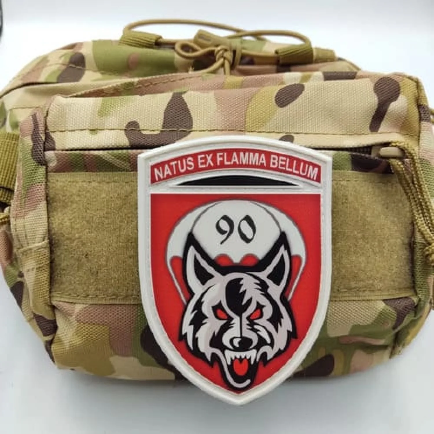 Нашивка ЗСУ Natus ex flamma bellum 90