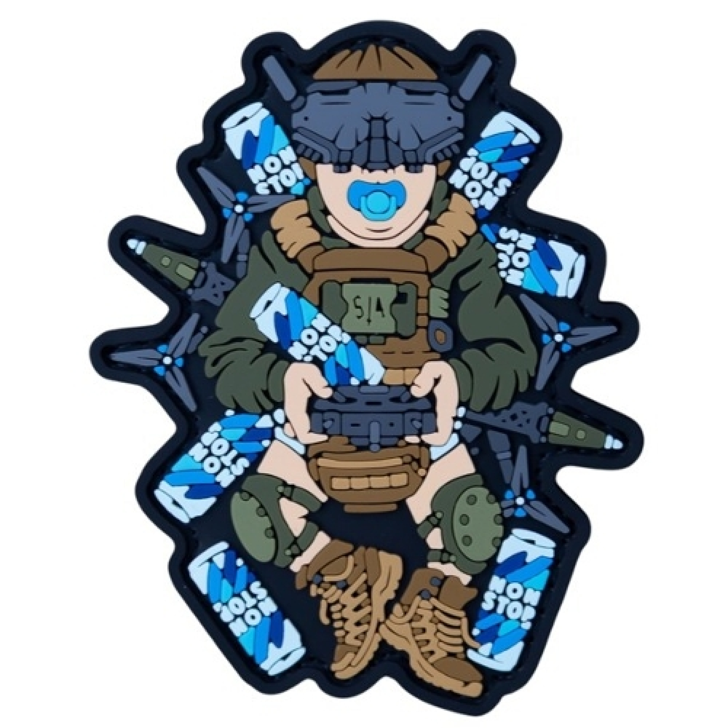 ПВХ Патч "МАЛЮК NONSTOP FPV EDITION" Blue