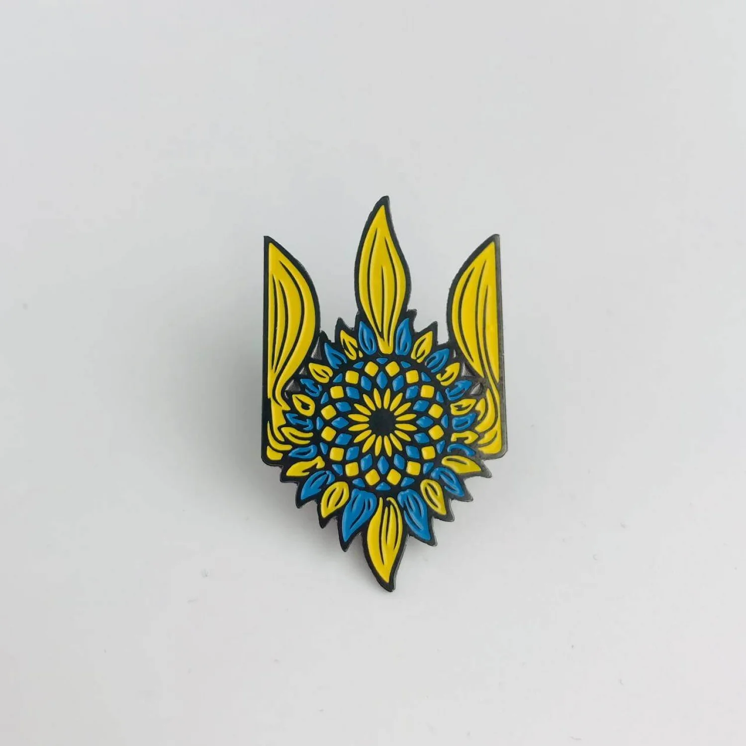 Значок герб України Тризуб-соняшник