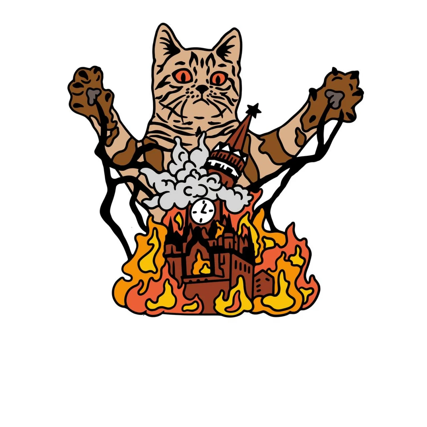 Значок Кот ебашит москву