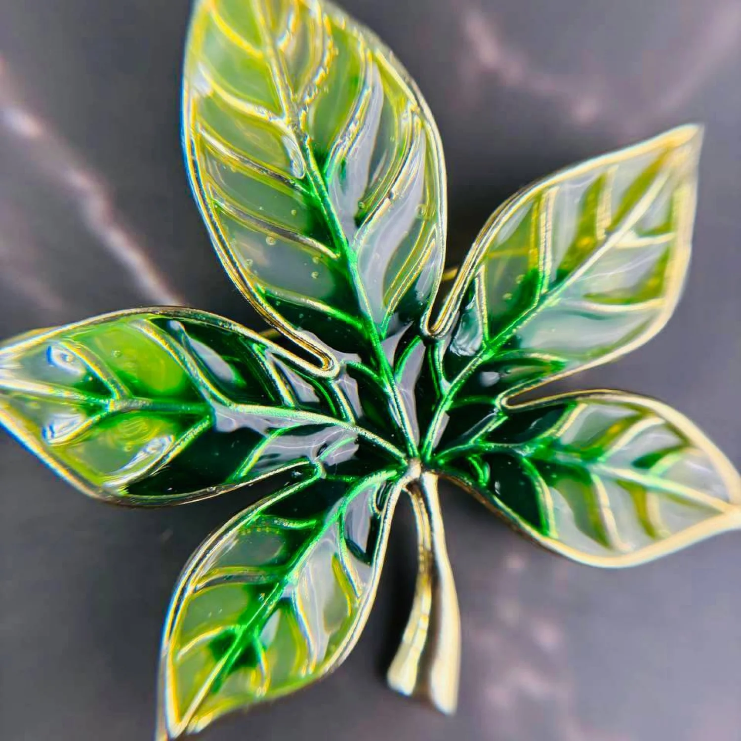 Брошь Каштан Зеленый