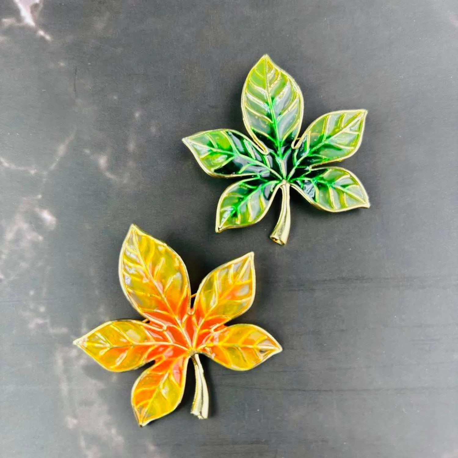 Брошь Каштан Зеленый