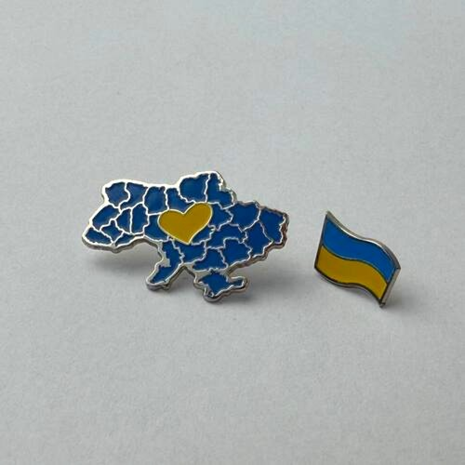 Набір значків карта України + прапор України