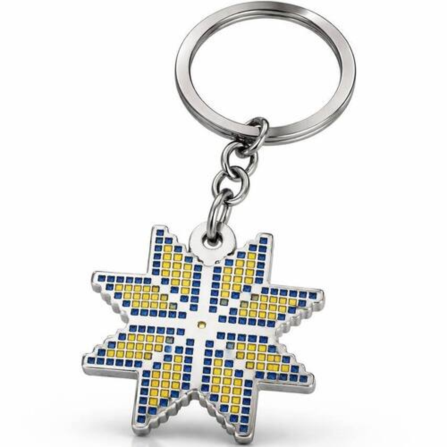 Брелок Вышиванка-Звезда в этно-стиле желтая