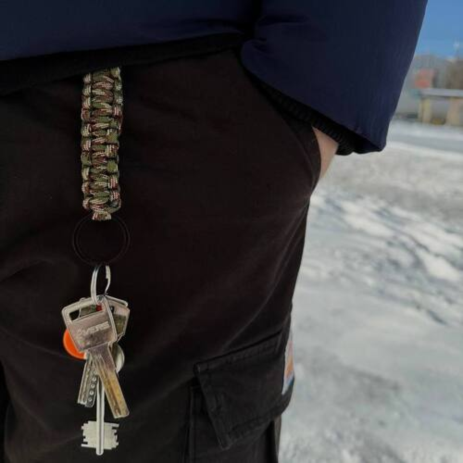 Держатель ключей на пояс с паракорда хаки