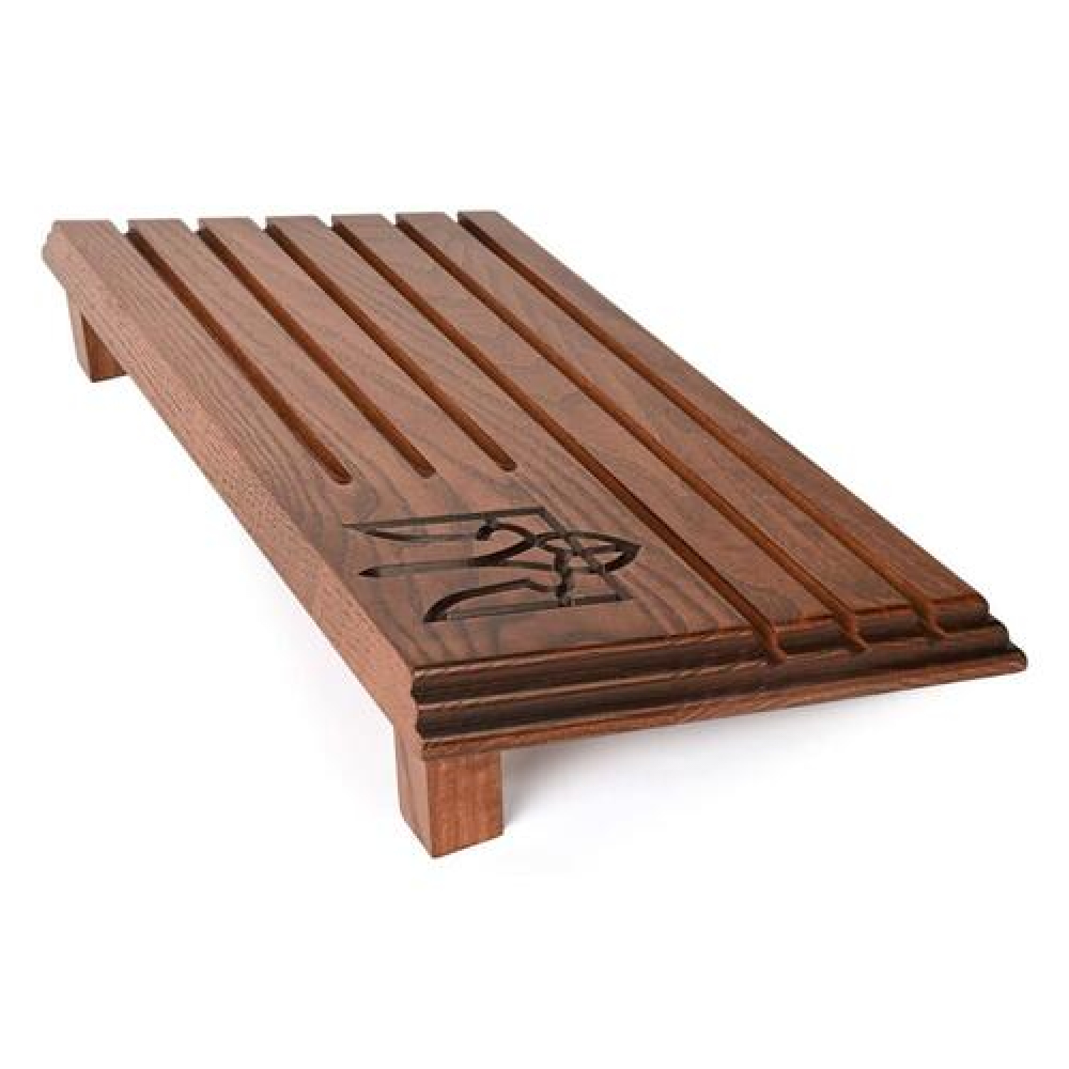 Подставка для коллекционных монет, медалей с гравировкой Трезуб деревянный Коричневый