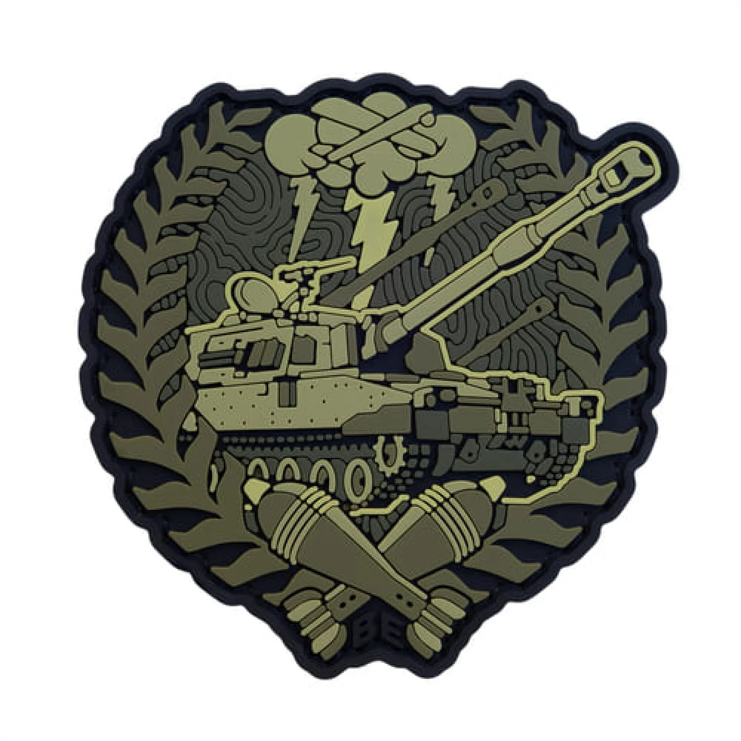 ПВХ Патч (шеврон) "Артилерія 300-30-3" зелений