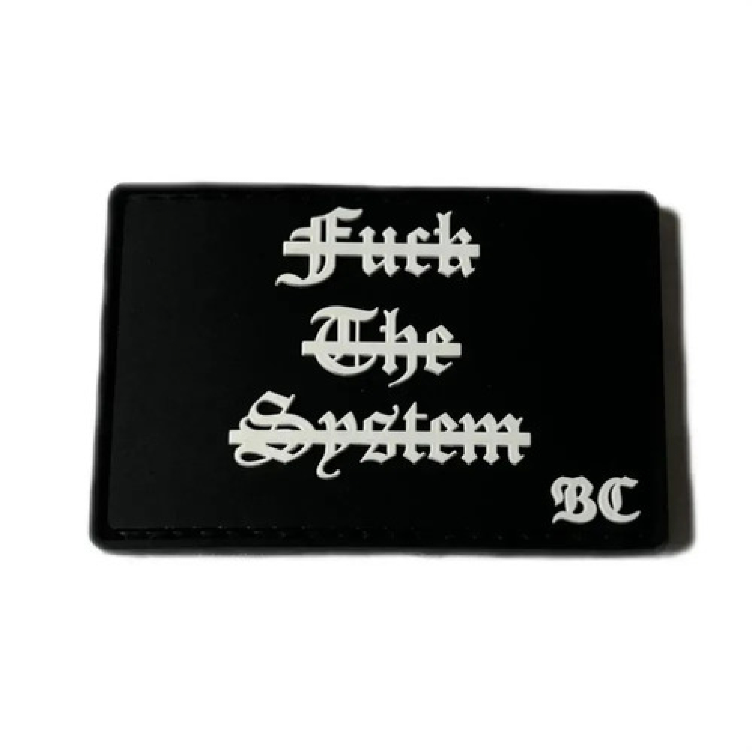 ПВХ патч "FUCK THE SYSTEM" чорний
