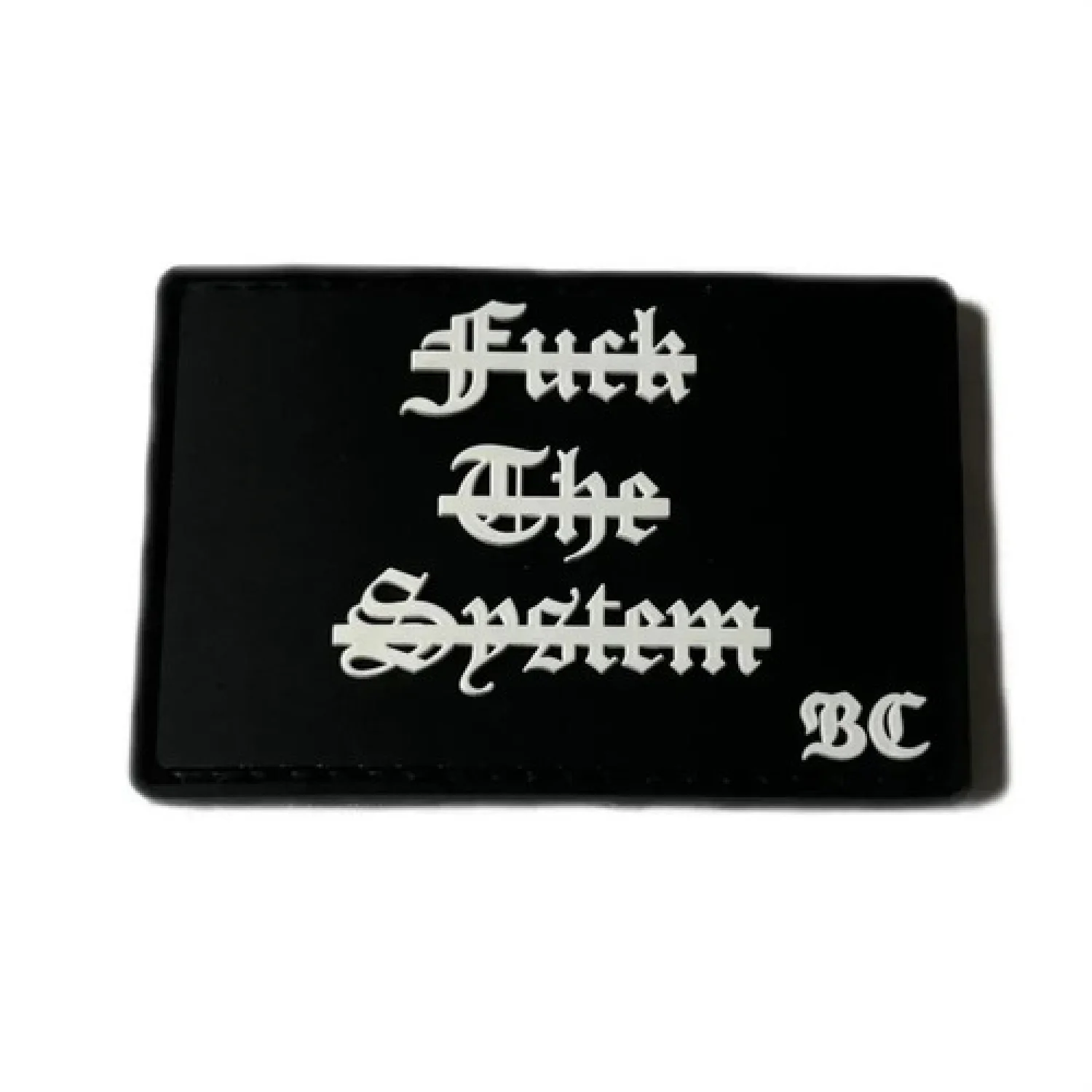 ПВХ патч "FUCK THE SYSTEM" чорний