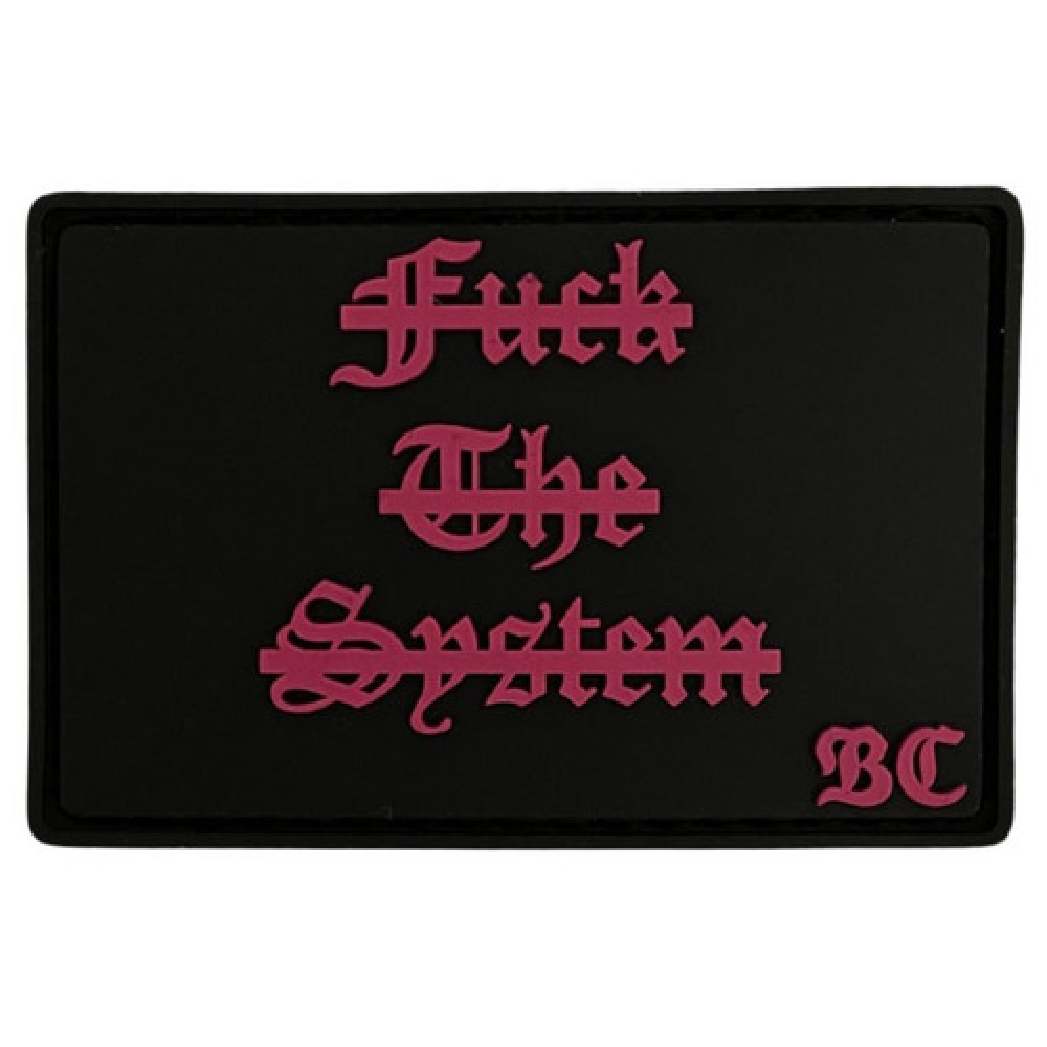 ПВХ патч "FUCK THE SYSTEM" рожевий
