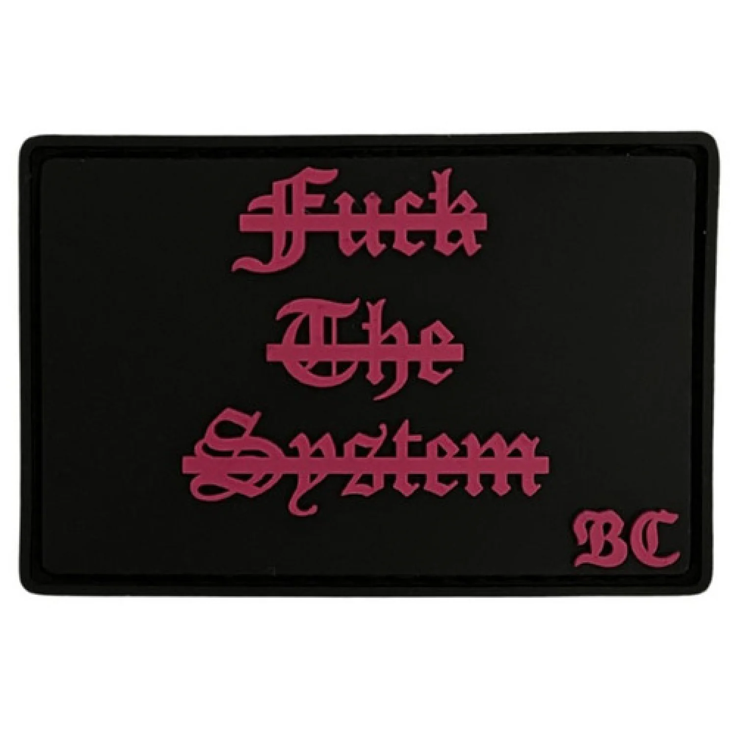 ПВХ патч "FUCK THE SYSTEM" рожевий