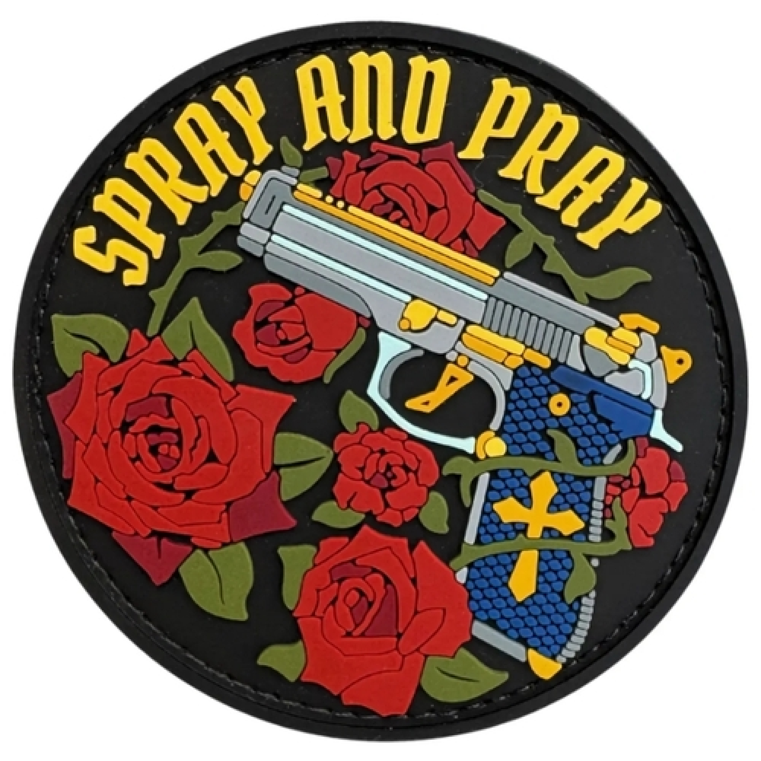 ПВХ патч "SPRAY AND PRAY" круглий