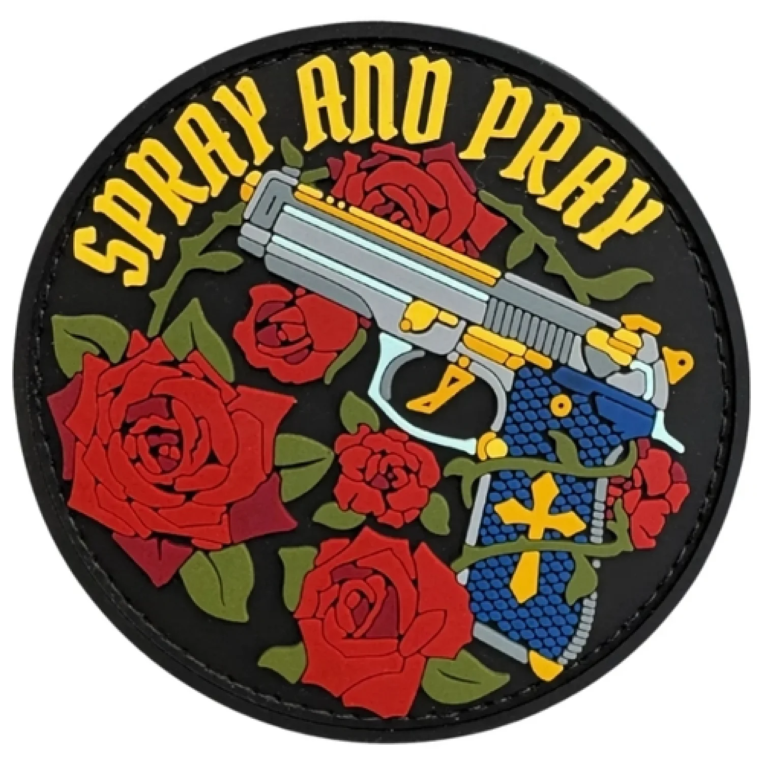 ПВХ патч "SPRAY AND PRAY" круглый