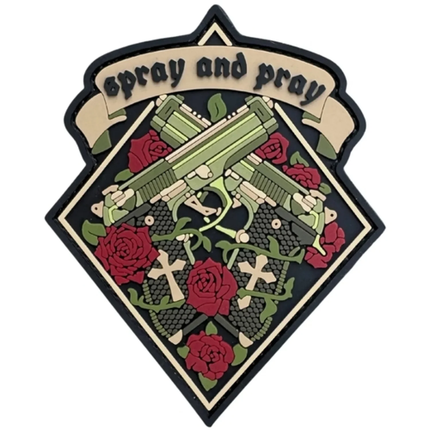 ПВХ патч "SPRAY AND PRAY" ромб