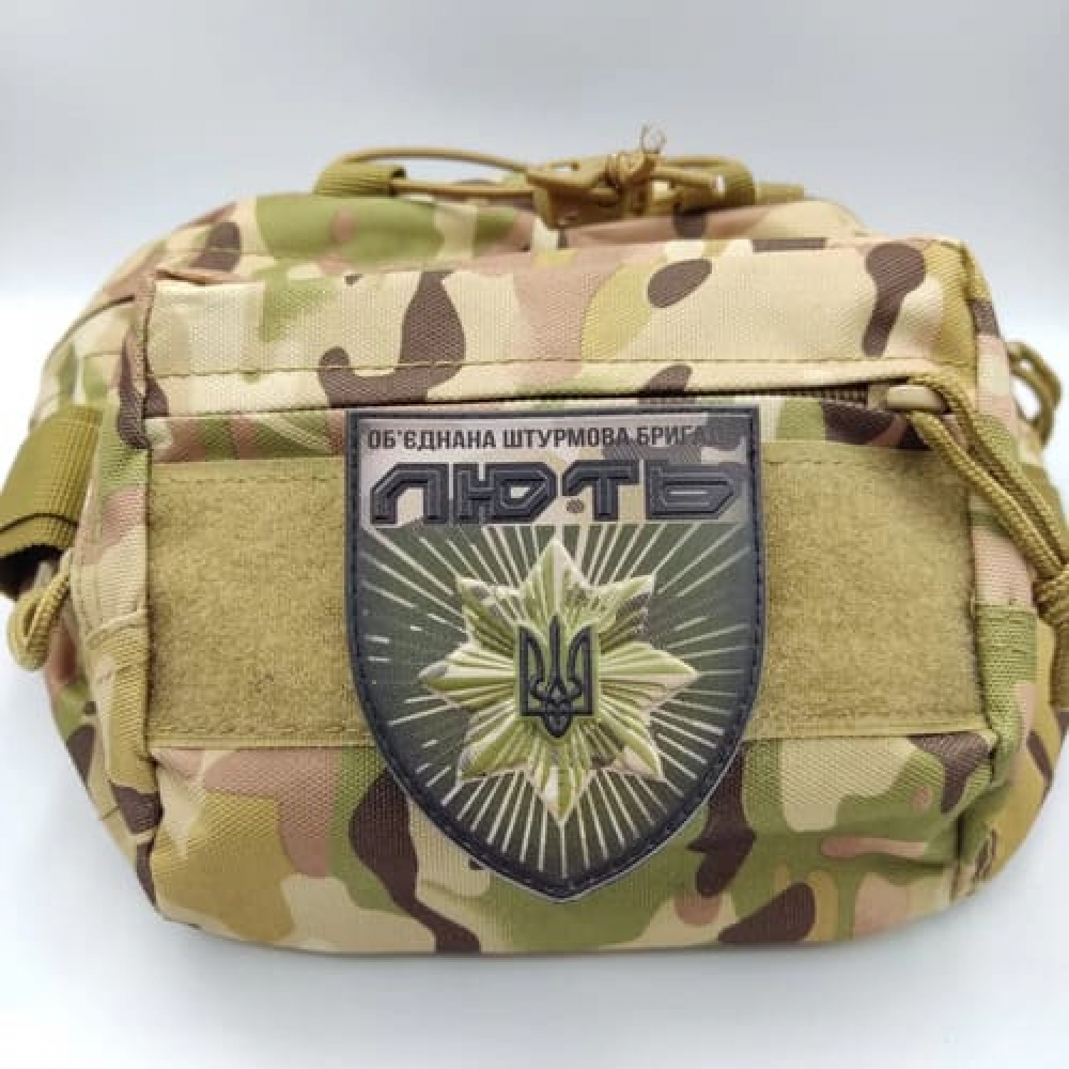 Шеврон Нацполіції Об'єднана штурмова бригада "Лють" об'ємний олива