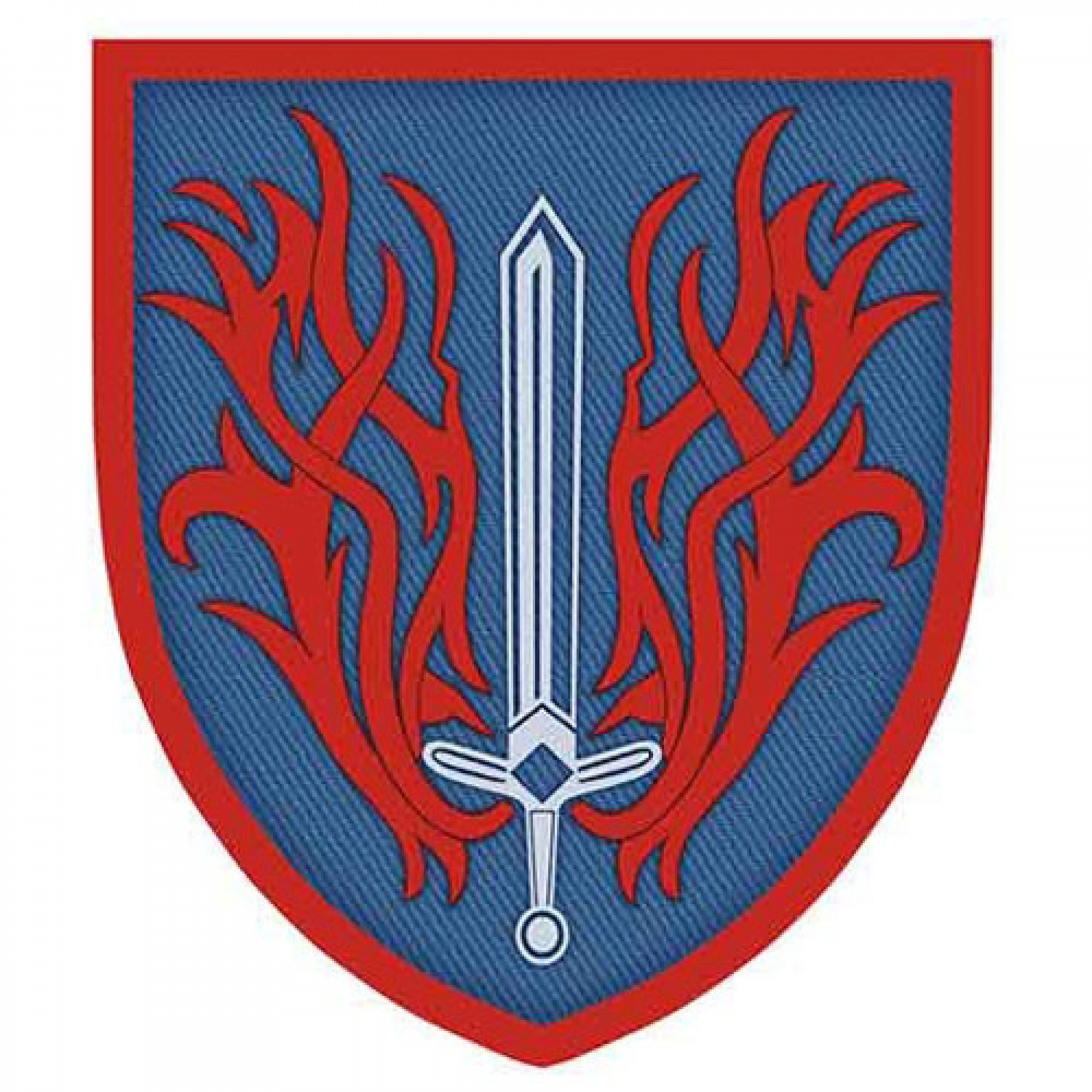 Шеврон Огнем и мечом красно-голубой