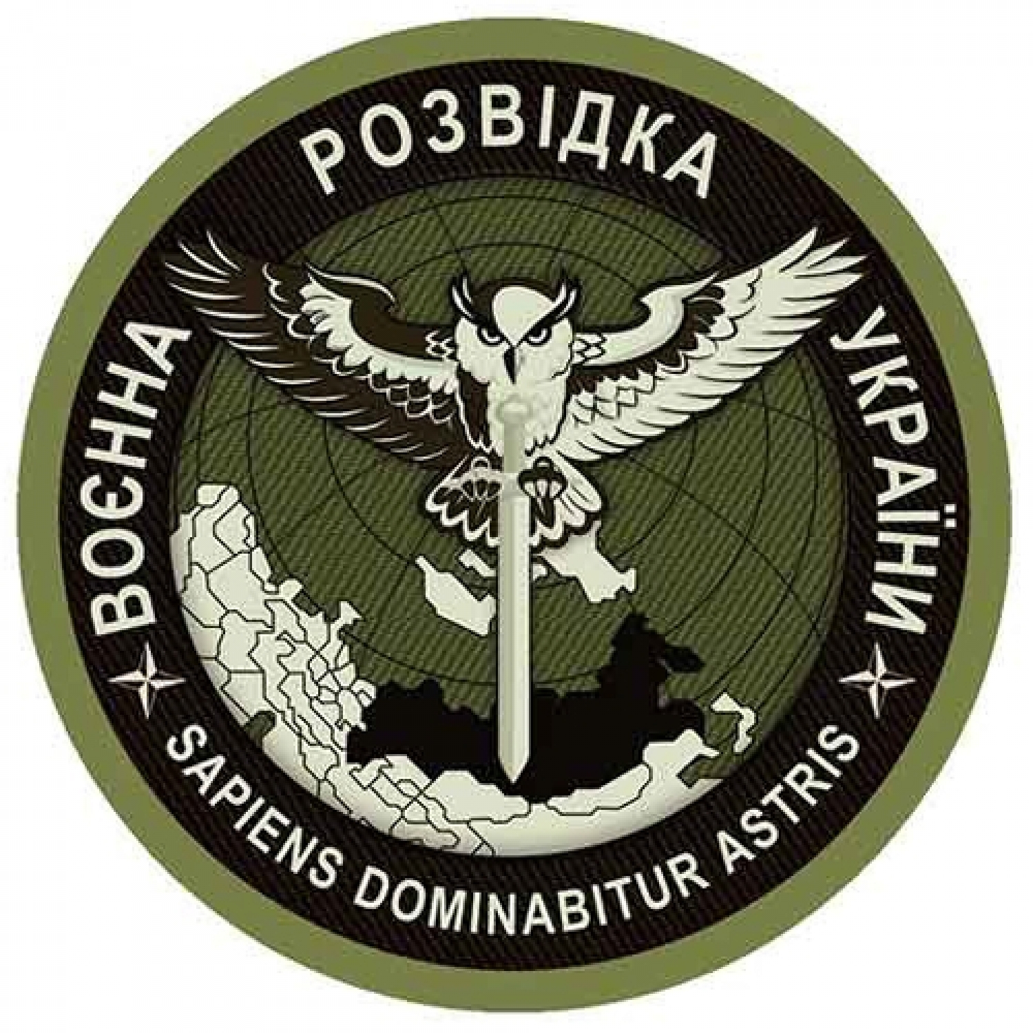 Шеврон Воєнна розвідка України ВРУ польовий об'ємний