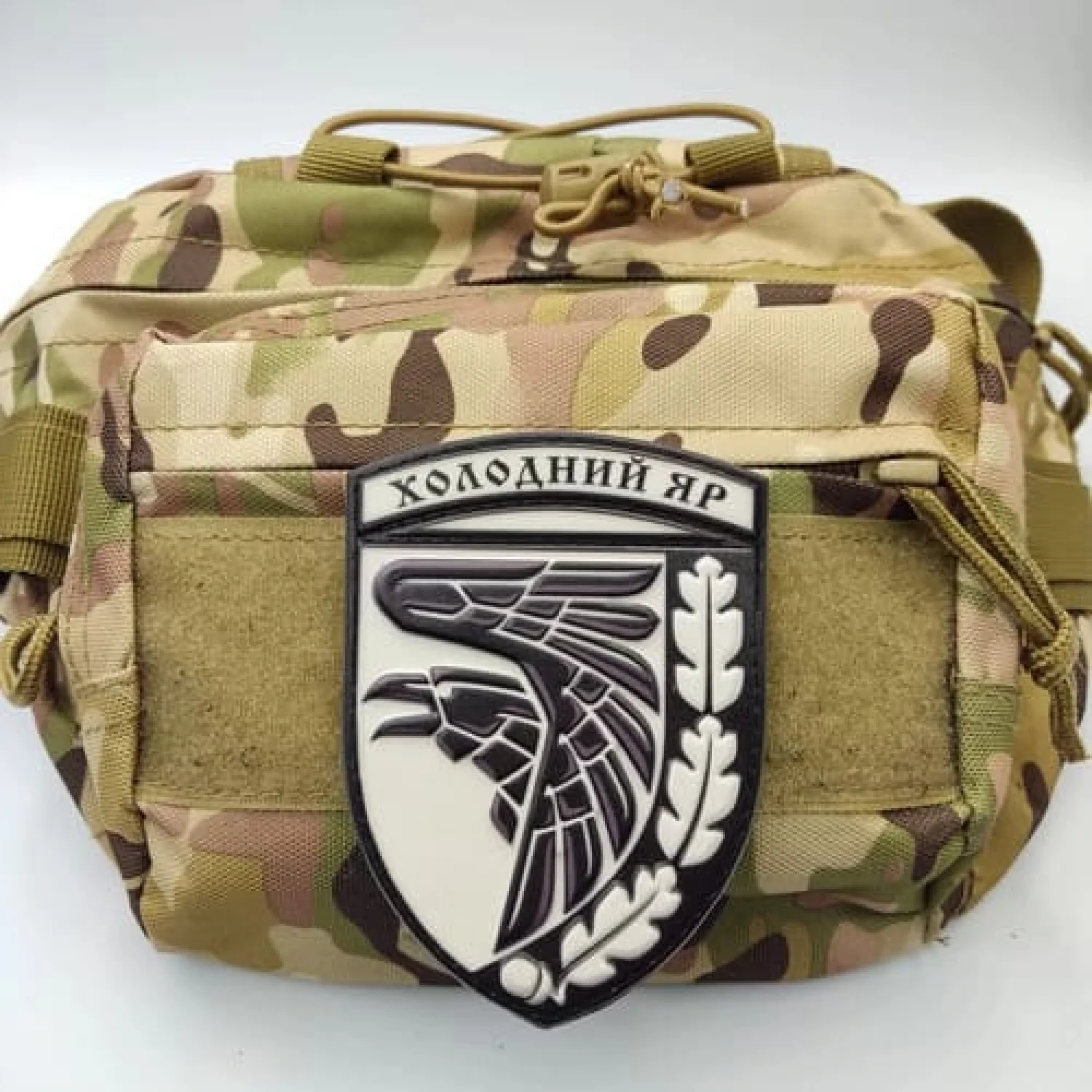 Шеврон ВСУ Холодный овраг объемный черно белый