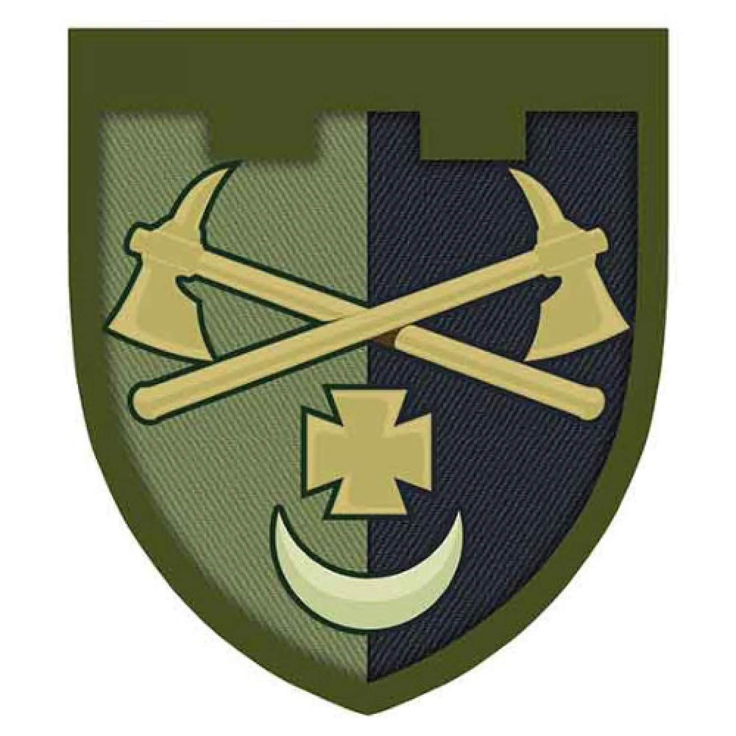 Шеврон ЗСУ ТРО А4780 2 сокири хрест і місяць олива