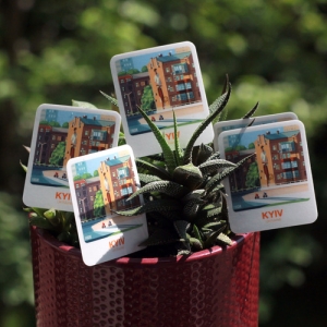 Стікер-палароїд "Київ. Велотрек"