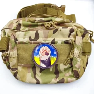 Нашивка Кошачья лапа сине-желтая