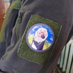 Нашивка Котяча лапа синьо-жовта