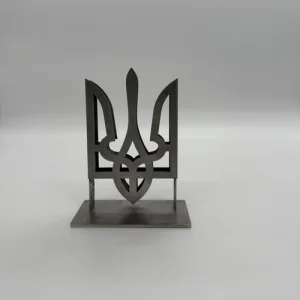 Тризуб малий настільний з нержавіючої сталі срібло