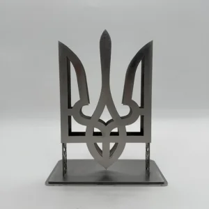 Тризуб середній настільний з нержавіючої сталі срібло