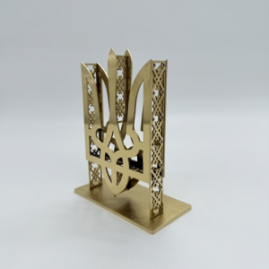 Трезуб средний настольный из нержавеющей стали позолота