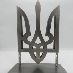 Трезуб большой настольный из нержавеющей стали серебро