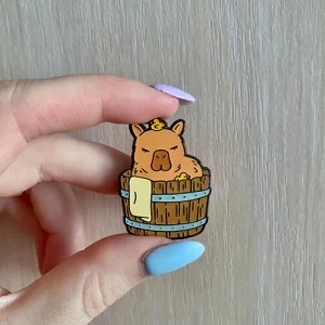 Значок Капібара з качечками