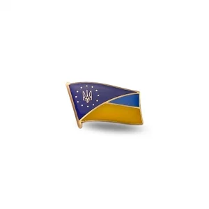 Значок Флаг ЕС / Украина с трезубом