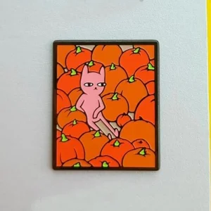 Значок Кіт в гарбузах