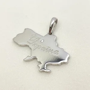 Срібна підвіска мапа України