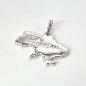 Срібна підвіска мапа України