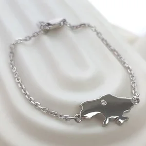 Серебряный браслет карта Украины (камень)