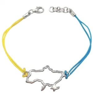 Срібний браслет мапа України