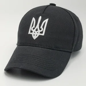 Бейсболка вишивка ТРИЗУБ, чорний (білий)