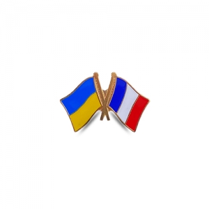 Значок Прапори України/Франції (позолота)