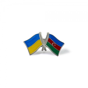 Значок Прапори Україна / Азербайджан