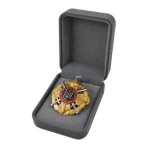 Футляр классический для наград медалей монет иконок серый бархатный