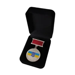 Футляр класичний для нагород медалей монет піктограм чорний оксамитовий 0623