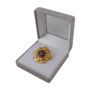 Класичний футляр для нагород, медалей, орденів, знаків, монет сірий оксамитовий 283