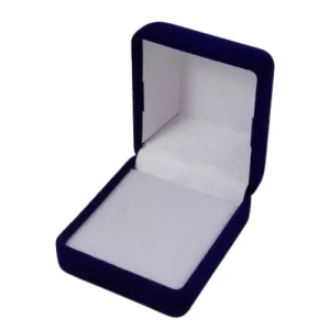 Футляр квадратный для наград, медалей, орденов, монет, значков сине-белый бархатный